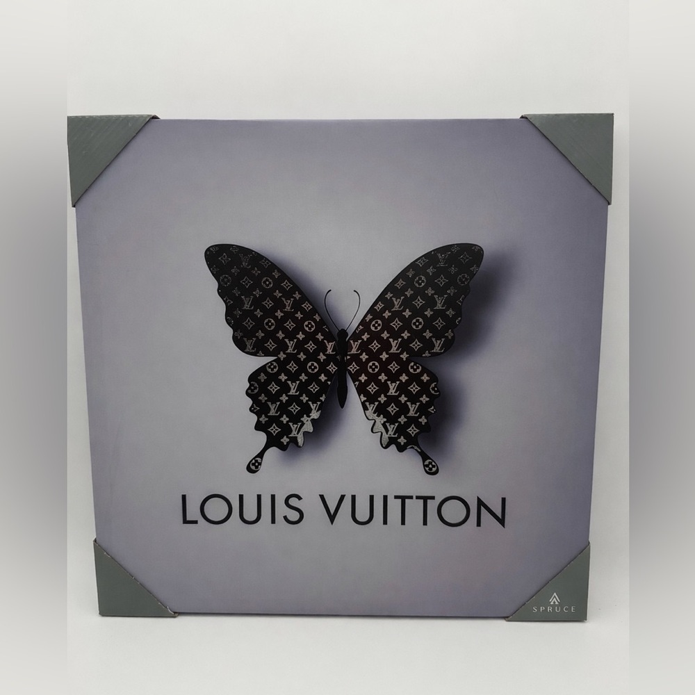 Luxury Designer-Inspired Butterfly‎ Canvas Wall Art – Black & White Glam Decor